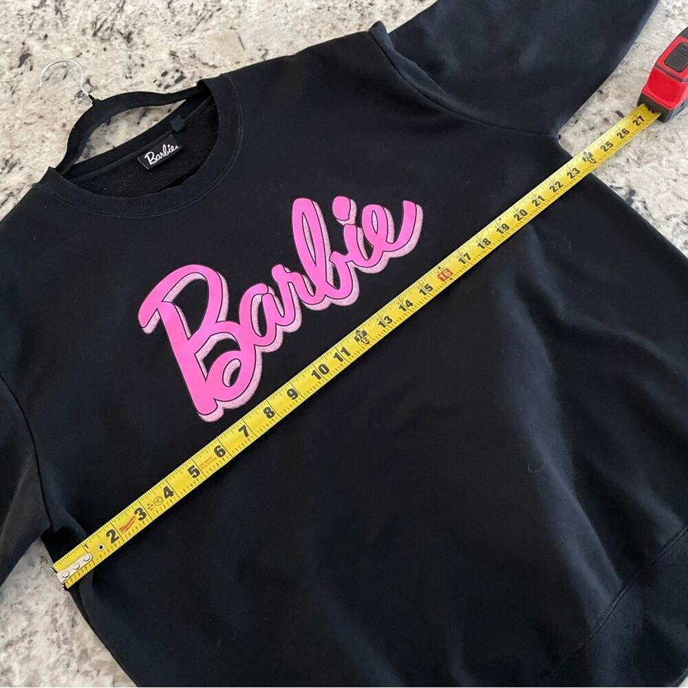 Barbie Y2K Barbie Core Black Pink Crewneck Sweatshirt Pullover Trendy XL - Picture 11 of 13